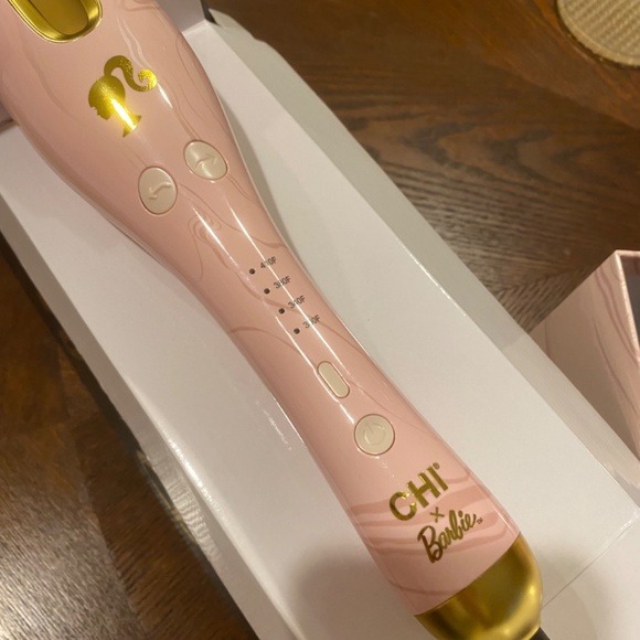 Chi Authentic Limited Ed Pink Barbie Hair Curler Ceramic Rotating Curling FullSz - Picture 4 of 13